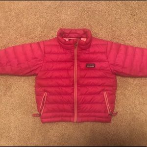 Pink Patagonia down filled sweater jacket 2T